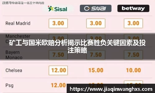 矿工与国米欧赔分析揭示比赛胜负关键因素及投注策略