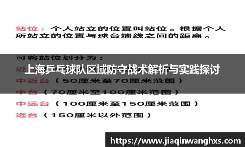 上海乒乓球队区域防守战术解析与实践探讨